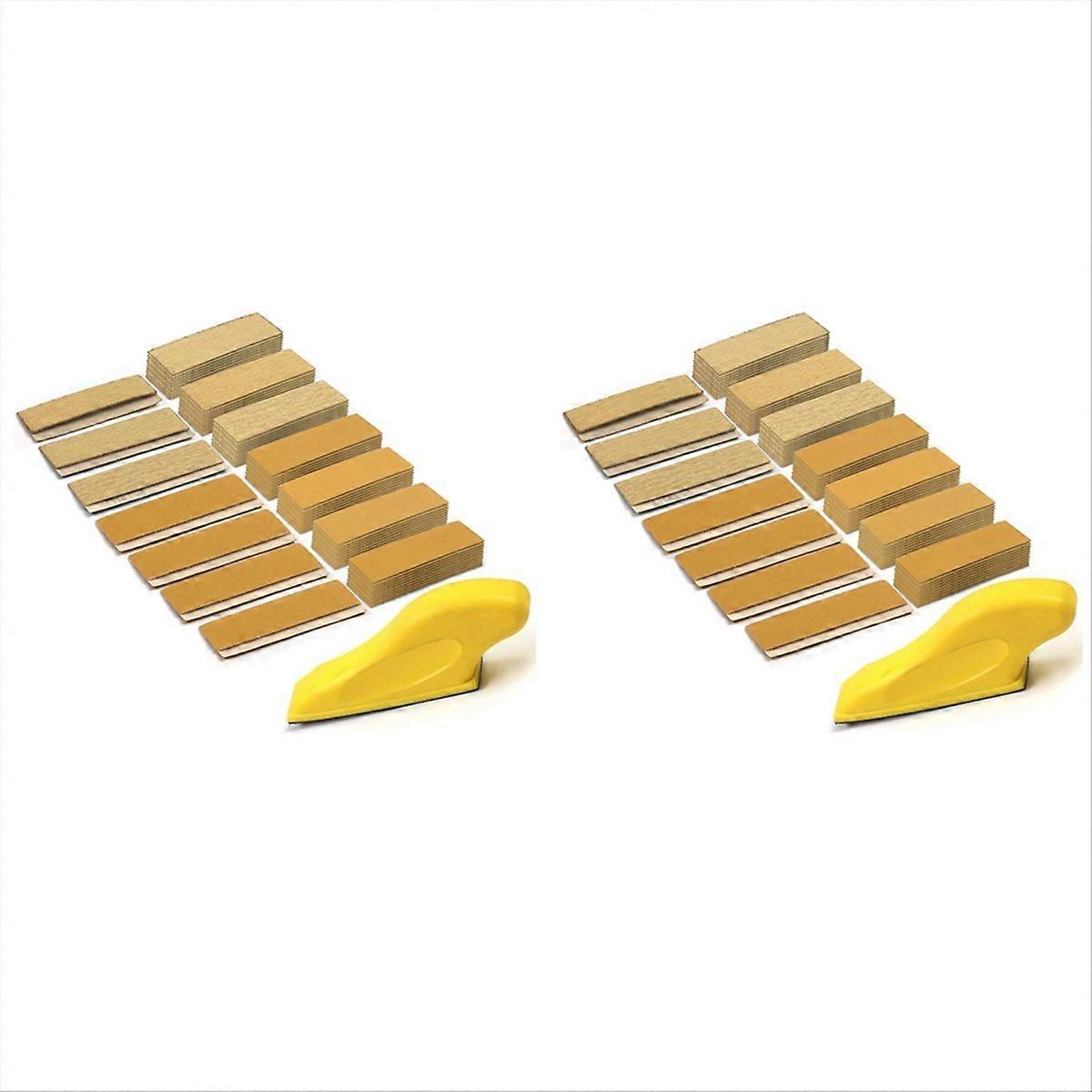 70Pc Sander Paper Kit,3.5X1In Hand Sanding Block