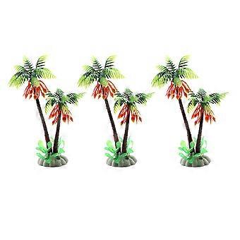 Fish Tank Ornaments Plastic Water Plants for 6Pcs Artificial Coconut Palm