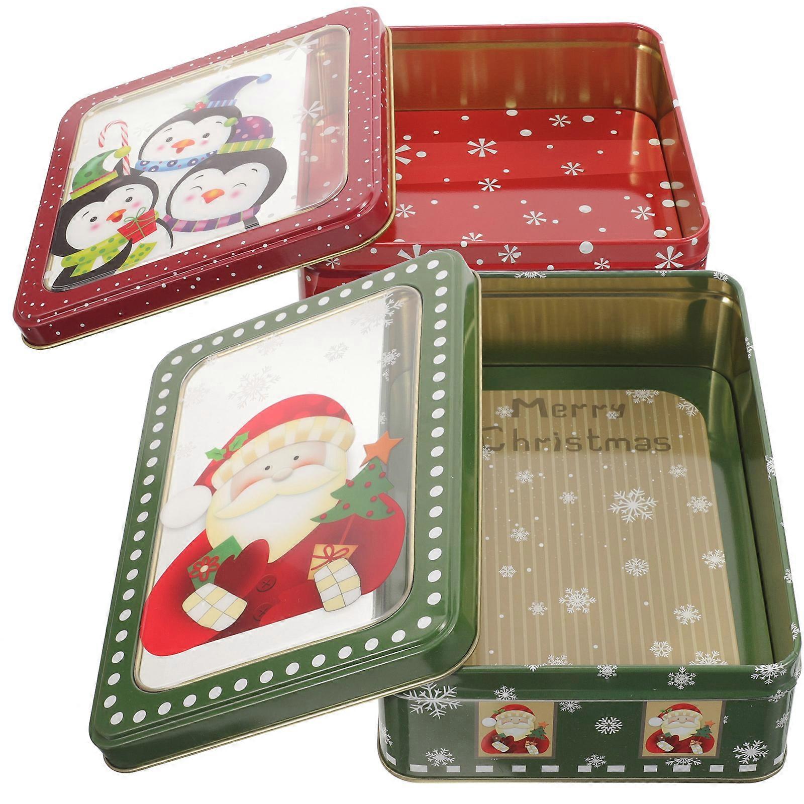 Xmas Gift Boxes Iron Holder for 2Pcs Xmas Candy Baking Storage Boxes