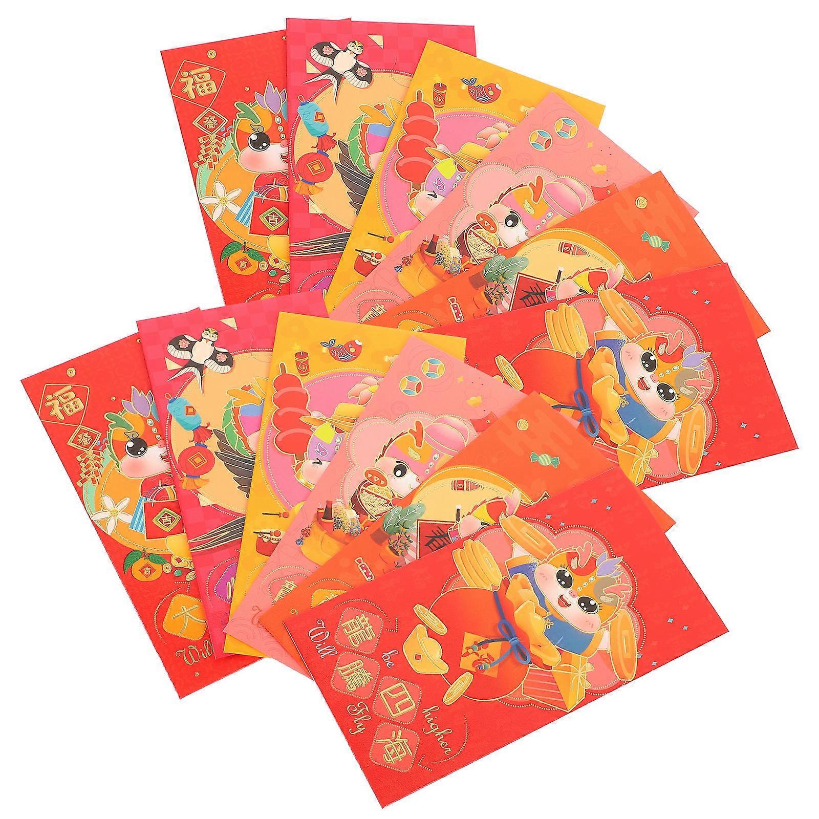Chinese Style Red Packets Paper Envelopes for Storage Use 48Pcs