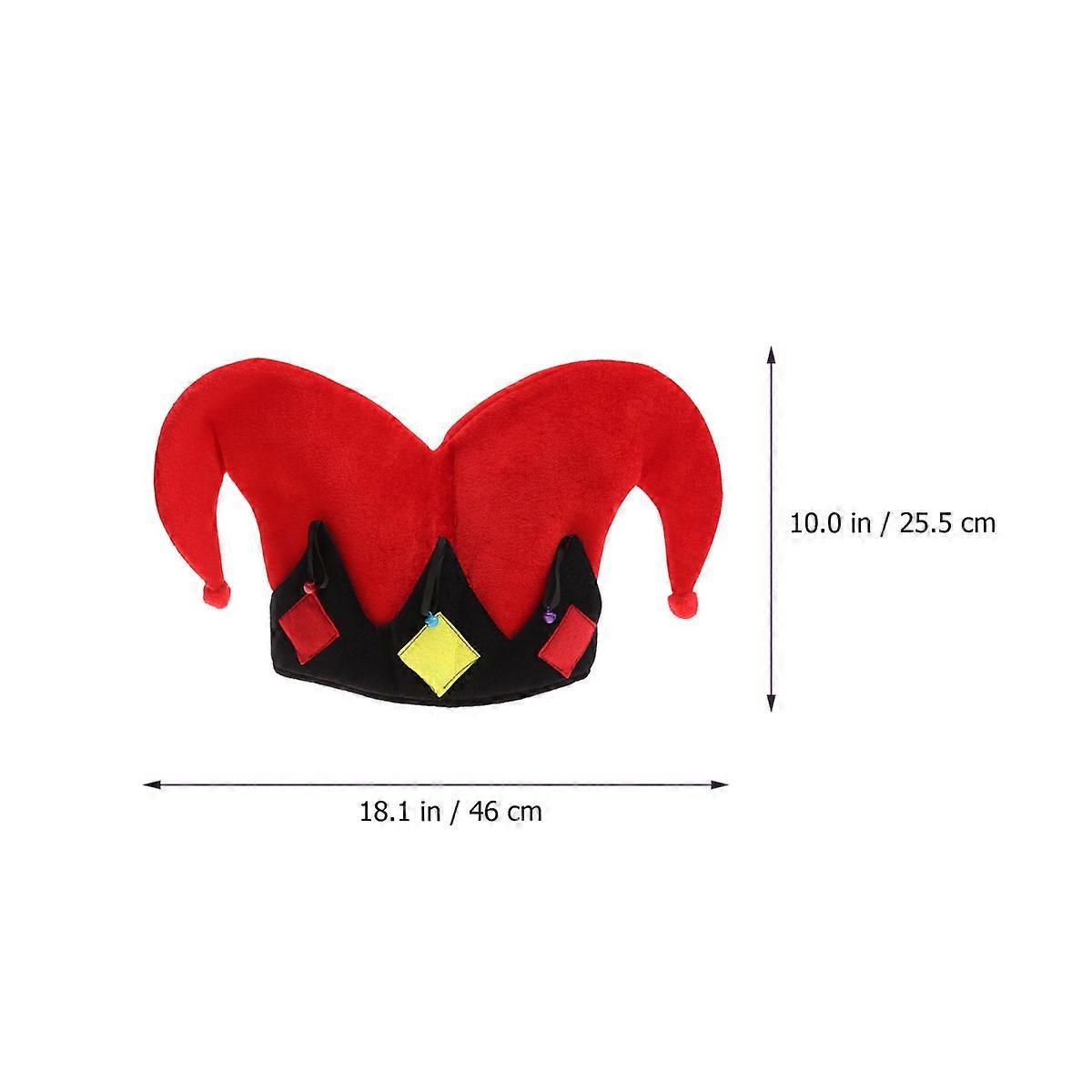 Red Clown Cap Plush Angled Hat for Stage Performance