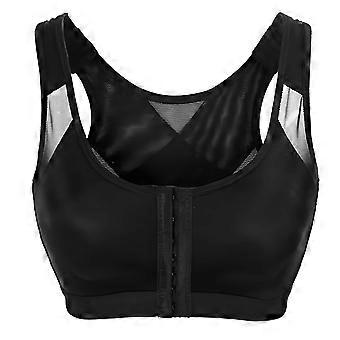BESTSKY Brust-BH für Damen, verstellbarer Hakenverschluss am Rücken, individuell anpassbarer, bequemer Sport-BH, Größe 2XL, Schwarz