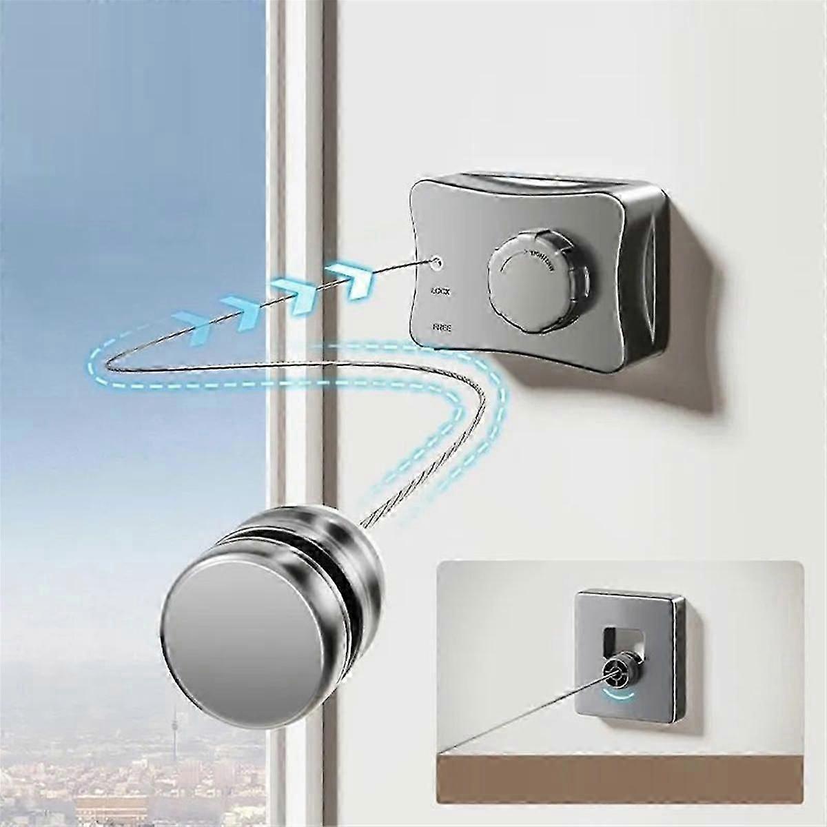 Retractable Clothes Drying Rope, Punch-Free Single-Line, for Efficient Laundry