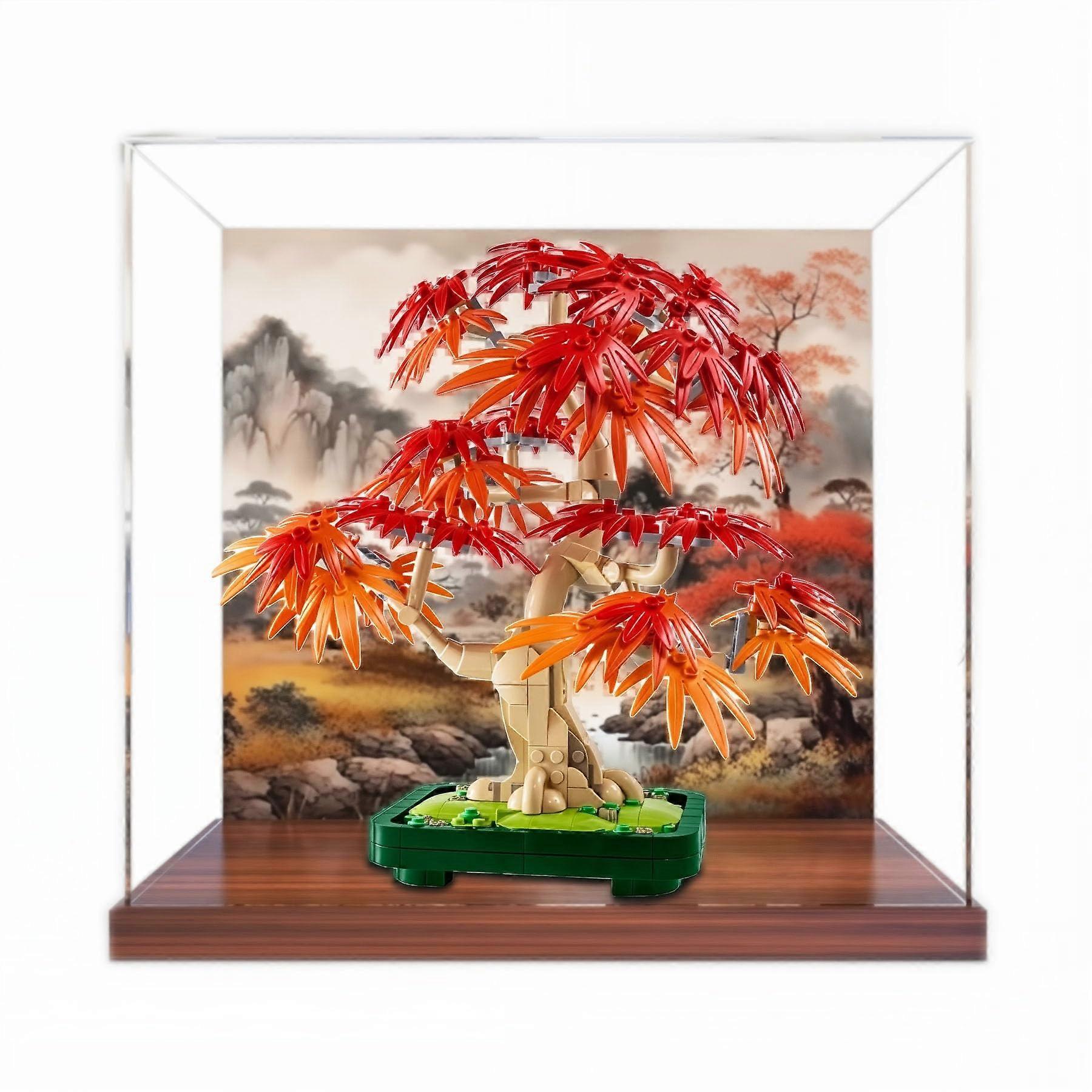 Acrylic Display Case, Dustproof Transparent Box with Black Base for  10348 Red Maple Model