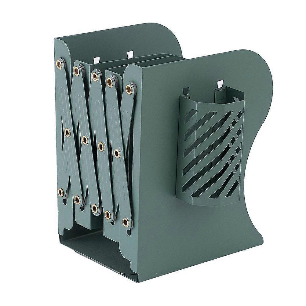 Green Creative Book Stand with Folding Function 2Pcs Metal Bookshelf