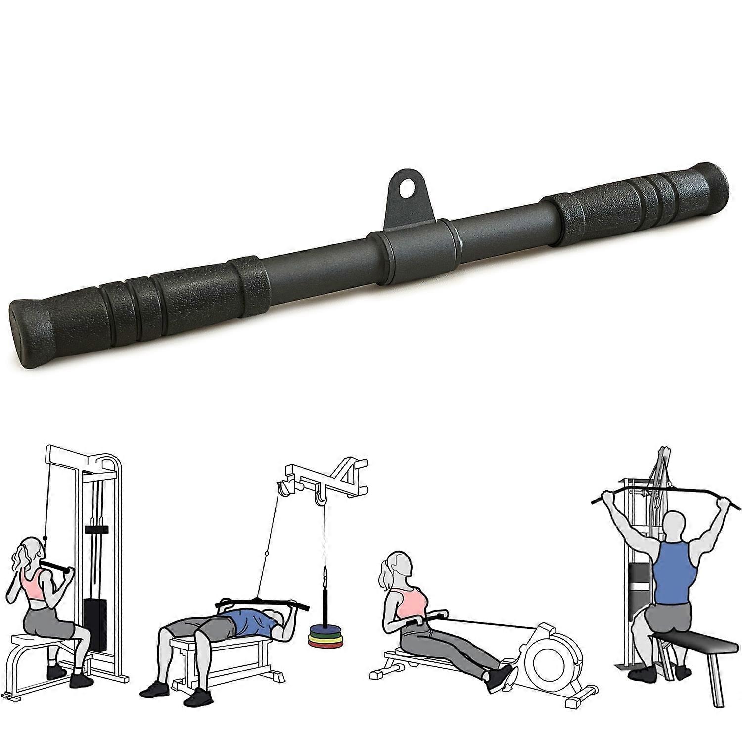 Tricep Straight Bar, Pull Down Bar 360 Rotating, Lat Pulldown Attachments Cable Machine Attachments Tricep Press Down Bar
