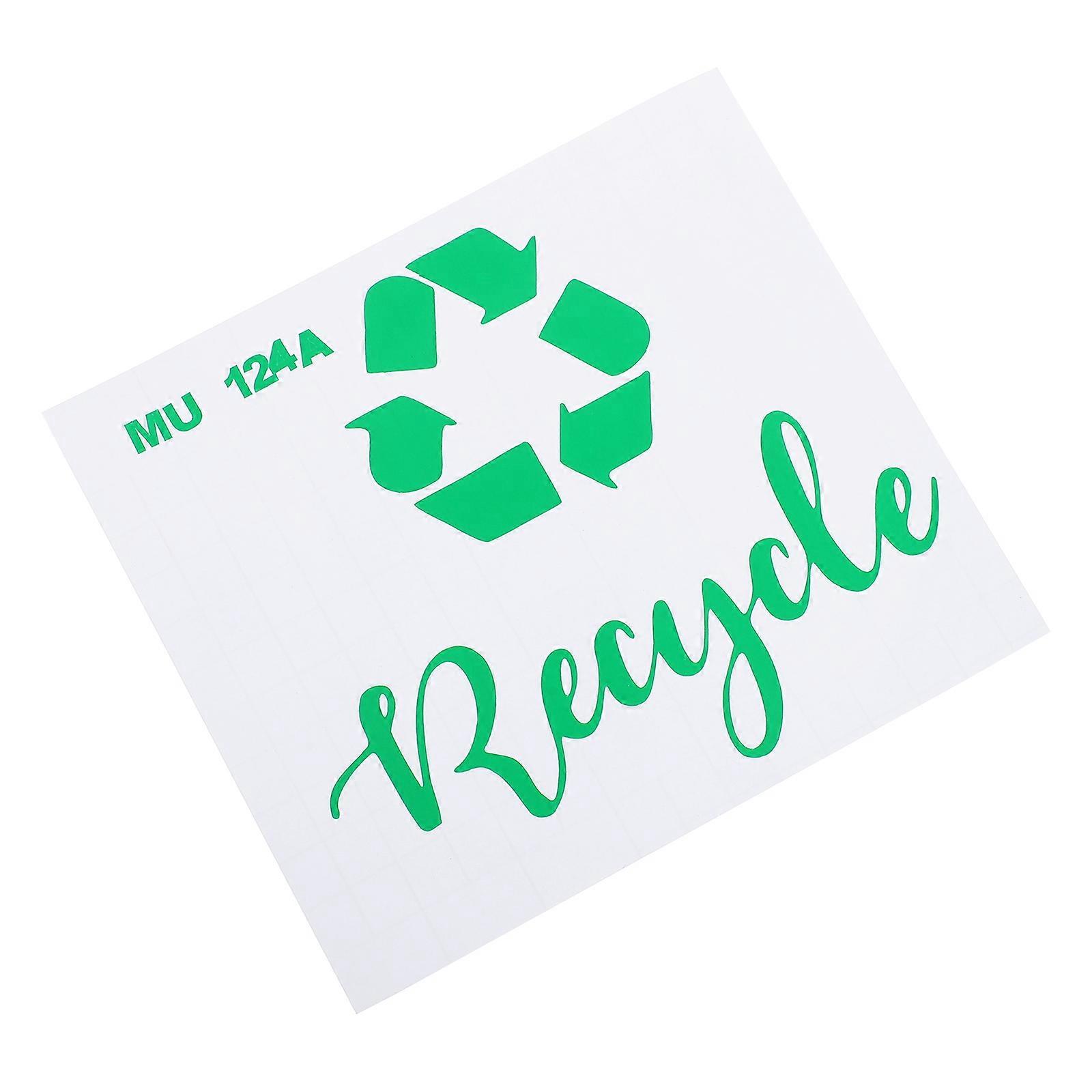 Trash Sorting Label Sticker for Trash Classification 2Pcs Green PVC Adhesive
