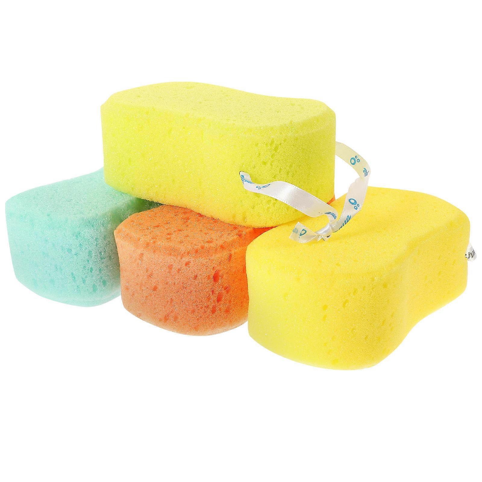 Shower Sponge Pad Bathing Loofah Sponge Exfoliator 4Pcs Assorted Colors