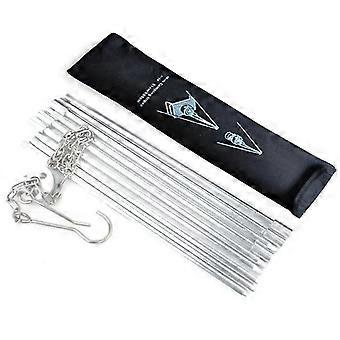 9-Pack Stainless Steel Folding Tripod BBQ Bracket, Portable Camping Stove Holder for Outdoor Picnic Hiking