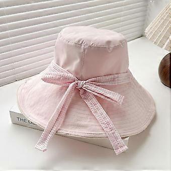 Korean-Style Girls Fisherman Hat Double-Sided Wide-Brimmed Sunshade Cap Foldable Sunhat Outdoor Accessory