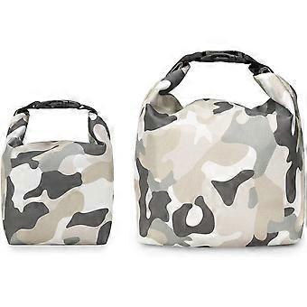 liangnv Ästhetische Lunchtasche, Box-Tasche, Outdoor-Camping-Picknicktasche, Reißverschluss, isoliert, wasserdicht, für Frauen, Mädchen und Kinder (Camouflage, S)