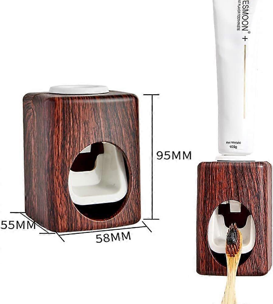 2 Pieces Wall Mounted Toothpaste Squeezer, Automatic Toothbrush Holder,