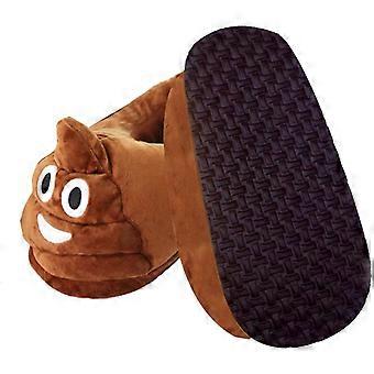 Funny Poop Plush Slippers for Women and Men, Cozy Cartoon Face House Shoes, Warm and Fluffy Cotton Footwear for Winter, Cute Indoor Slippers, Comforta