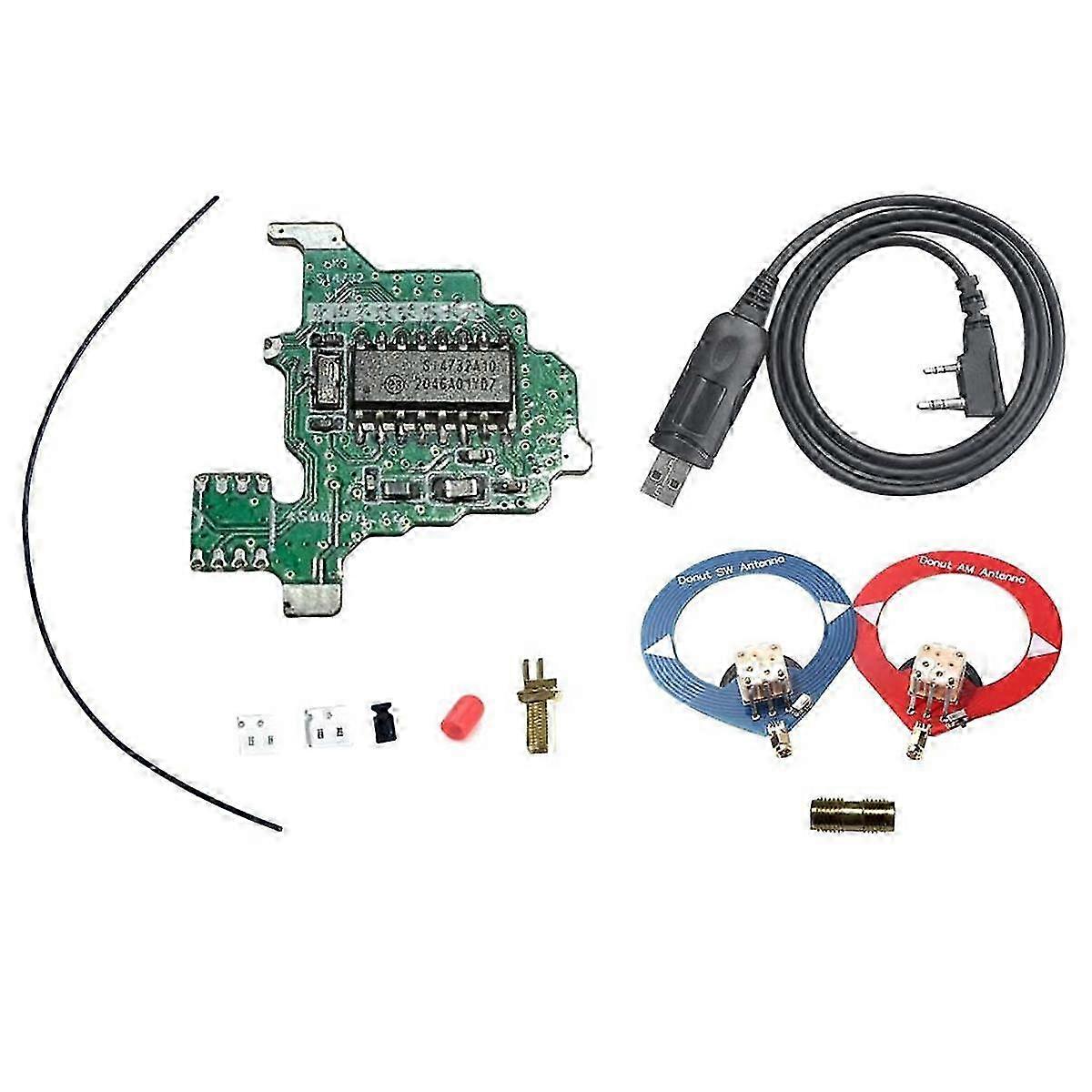 SI4732 Modification Module+2xDonut Antenna+Programming Cable compatible withUVK5/UVK6 ShortWave FM Dual Antenna Solution