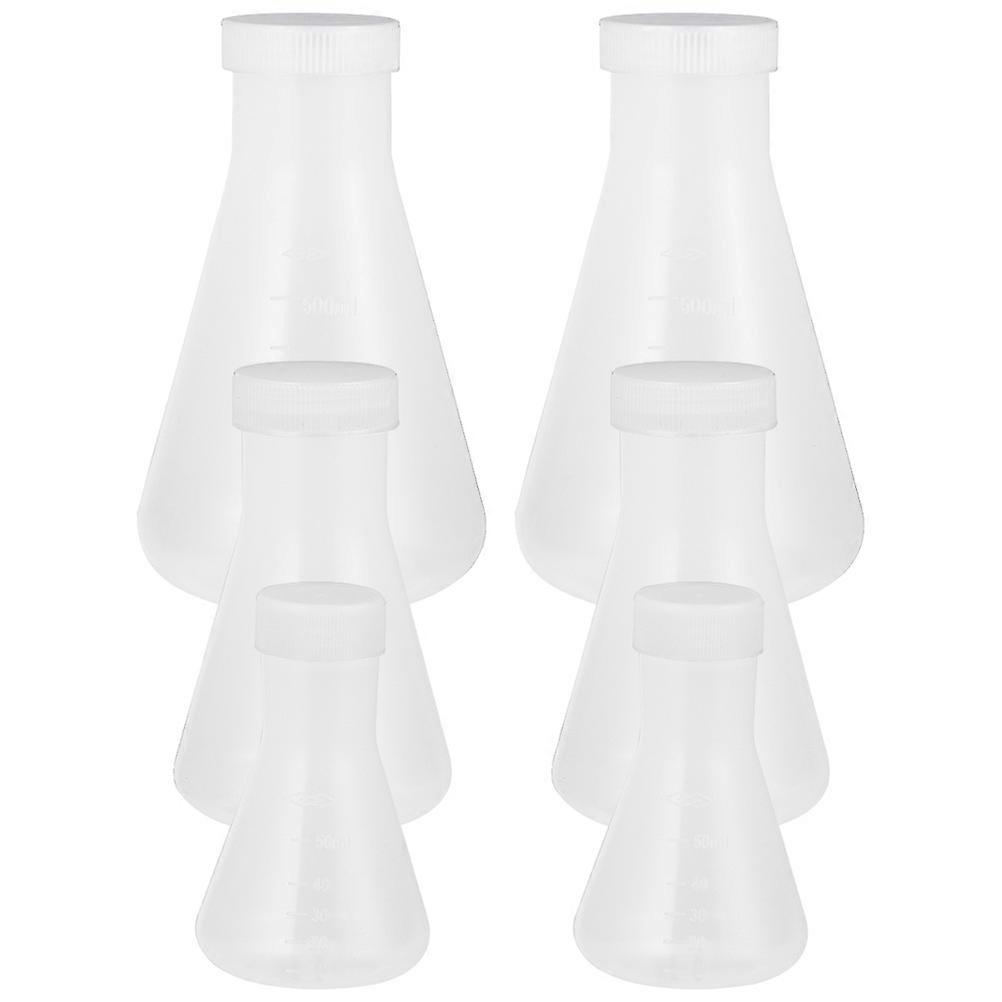 Plastic Flask for Laboratory Storage Use Conical Flask 6Pcs Set