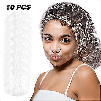 Douchemutsen 10 stuks Wegwerp plastic badmutsen Waterdichte spa douchemutsen Extra grote badmutsen voor dames, op reis, thuisgebruik, kapperszaak