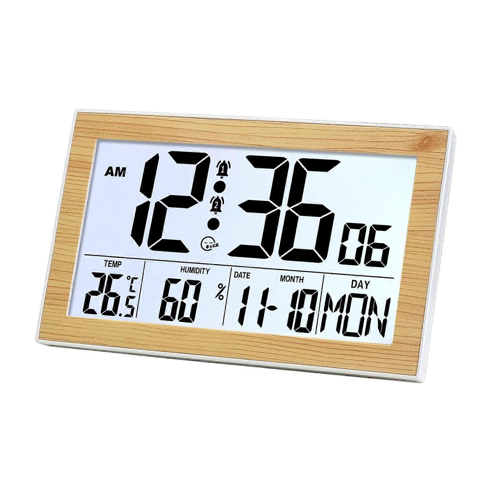Digital Clock Double Alarms Lightweight Decorative Wall Mount Utility Bedside
