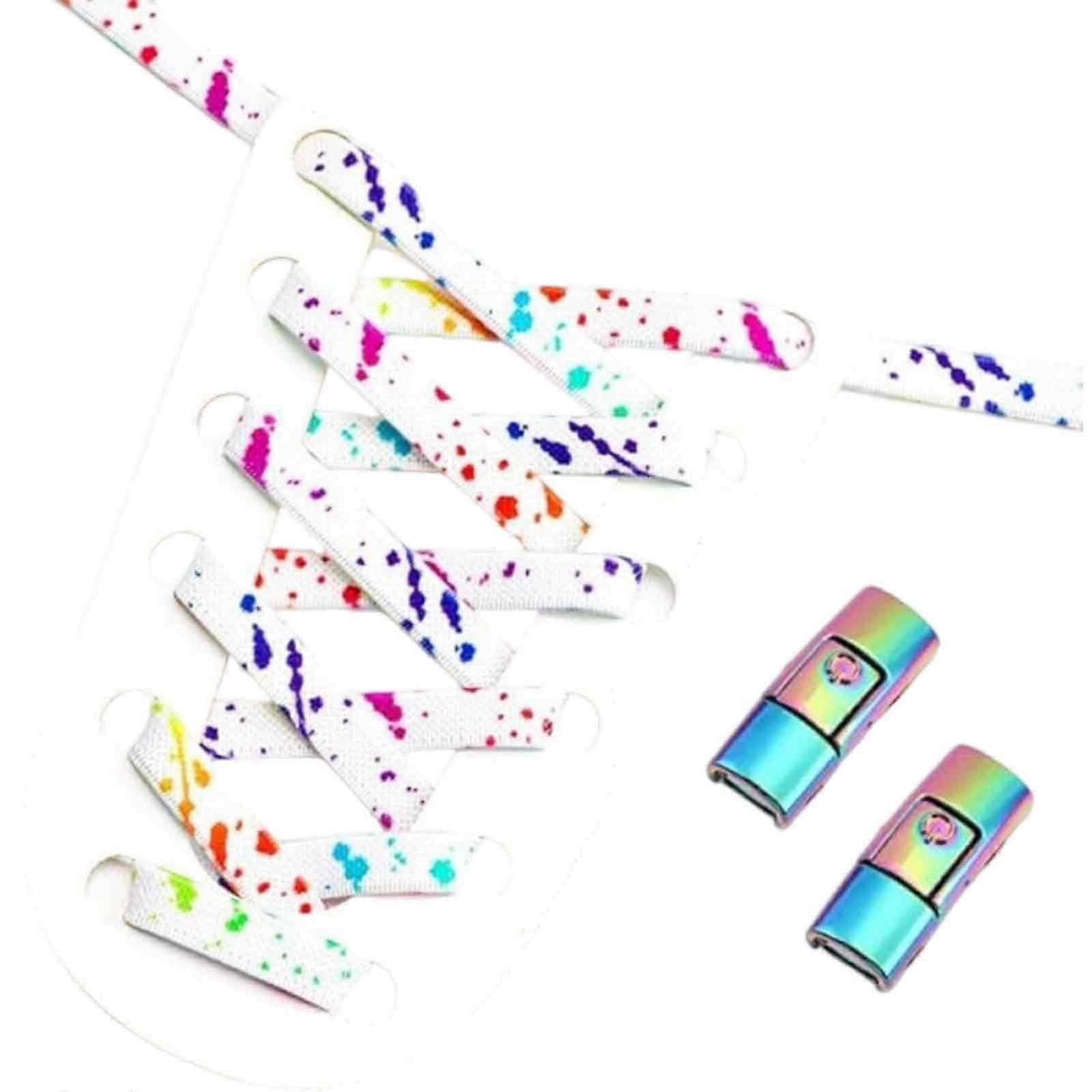 Elastic Quick-Lock Shoelaces With Metal Capsules For Trainers