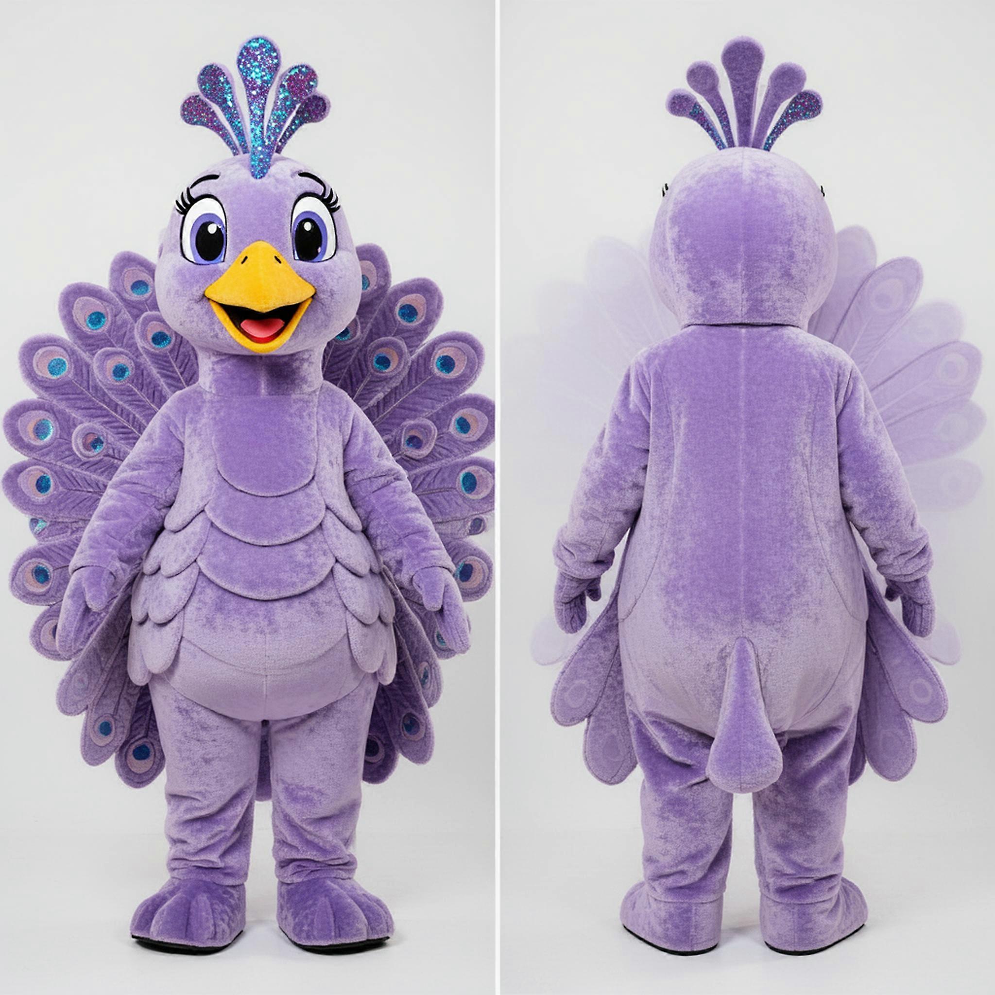 MASTICOT Lavender Velvety Peacock Mascot