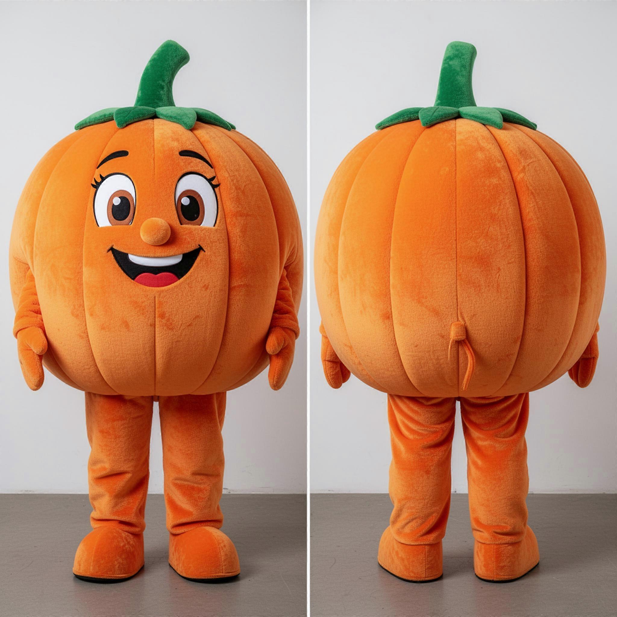 MASTICOT Bright Orange Round Pumpkin Mascot