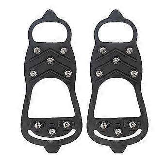 Kaesi2Pcs 8-Zahn Anti-Rutsch Eiskletterschuh Spikes Griffe Schneeschuhe Abdeckungen Steigeisen