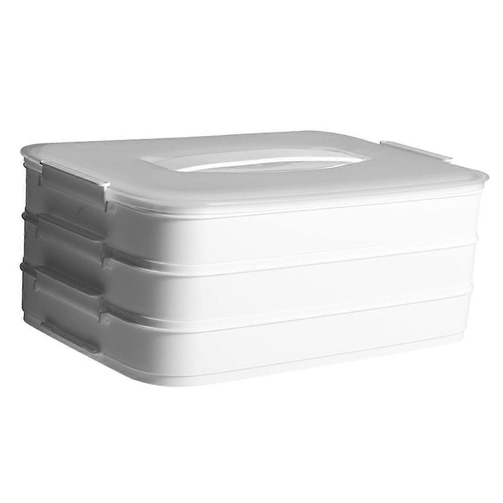Refrigerator Storage Box Dumpling Box for Kitchen Use 3-Layer Plastic