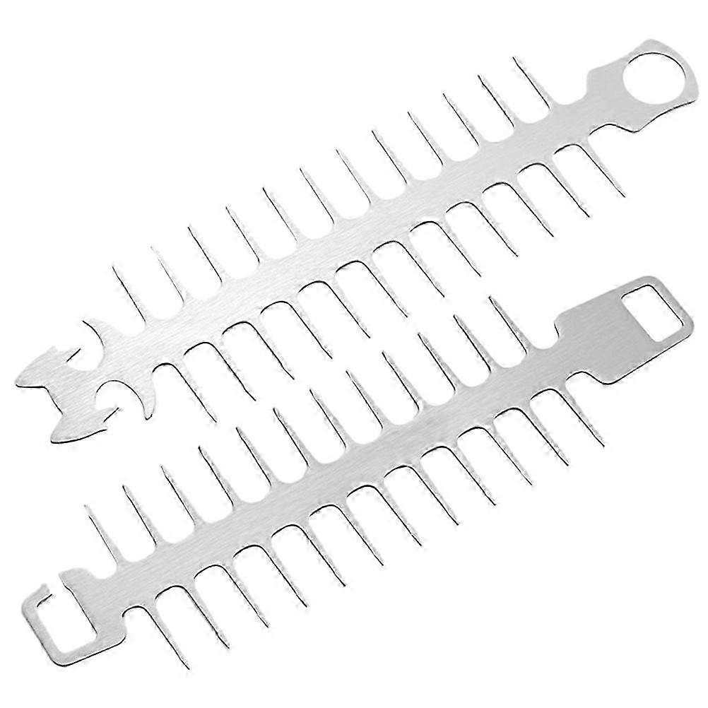Barbecue Skewer Stainless Steel Camping Multi-Function Tool 2Pcs Set