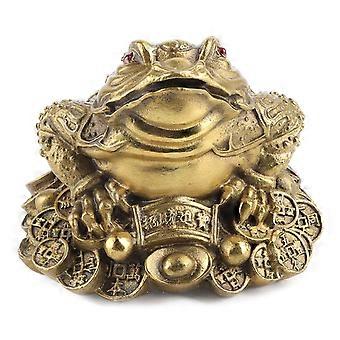 Brass Golden Toad Three legged Toad Lucky Pray Decoration Shop Parlor Opening Gift (1)