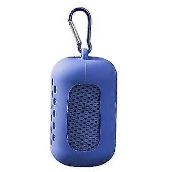 Toalha refrescante reutilizável de microfibra com mosquetão e estojo de silicone, respirável e ideal para absorver suor no pescoço, rosto, durante corrida, caminhada e atividades físicas.