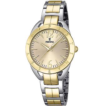 Festina Mademoiselle Quartz Analog Women's Watch with Stainless Steel Bracelet Gold Plated F16933/1