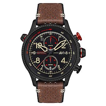 Hawker hunter, duke chronograph, tangmere Japanese Quartz Analog Man Watch with Cowskin Bracelet AV-4080-04
