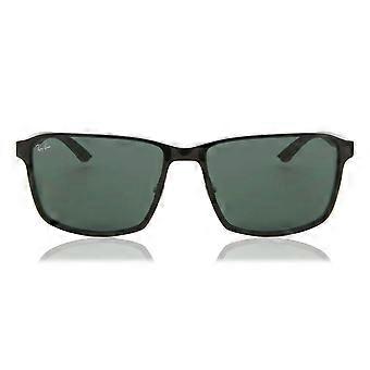 Okulary przeciwsłoneczne Ray-Ban RB3721 914471 Full Rim Black on Silver, unisex, prostokątne, UV3, oryginalne