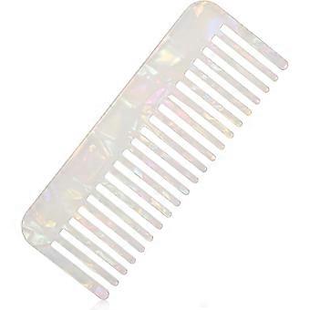 Pettine largo in acetato per capelli ricci, pettini larghi bianchi per donne, pettine da doccia per capelli ricci umidi.