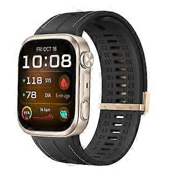 (New arrival) Metal Clasp Silicone Hybrid Leather Watch Band For Huawei Watch D3