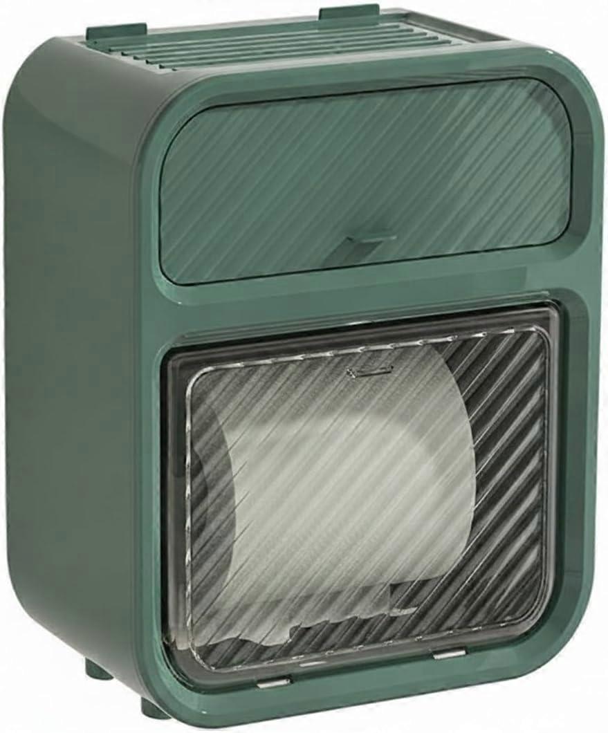 Sleek Rectangular Wall-Mounted Tissue Dispenser, PS Plastic Holder for Standard Boxes, Space-Saving Bathroom Vanity Organizer