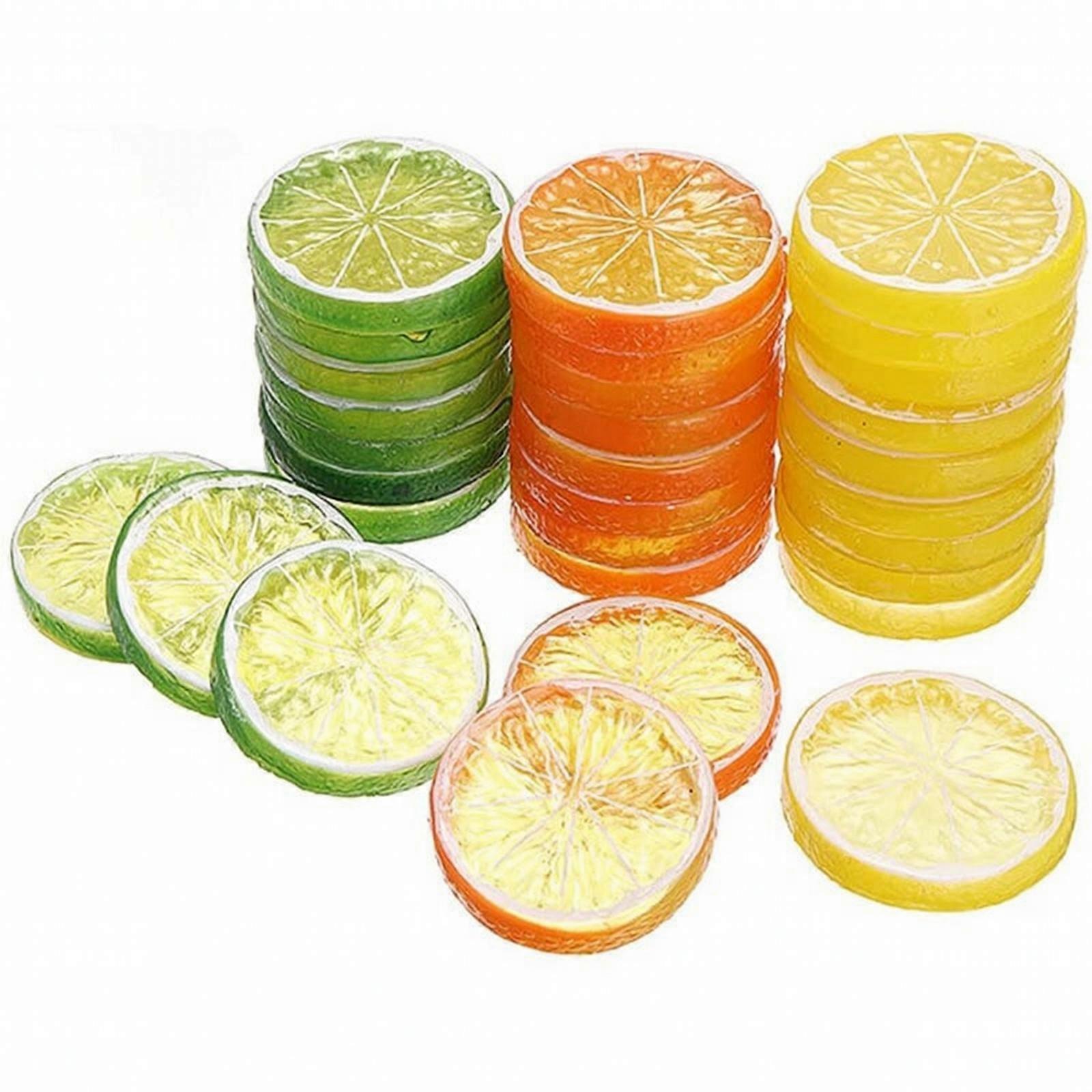 30 Pieces Artificial Citrus Slices Lightweight Decorations Non-Perishable