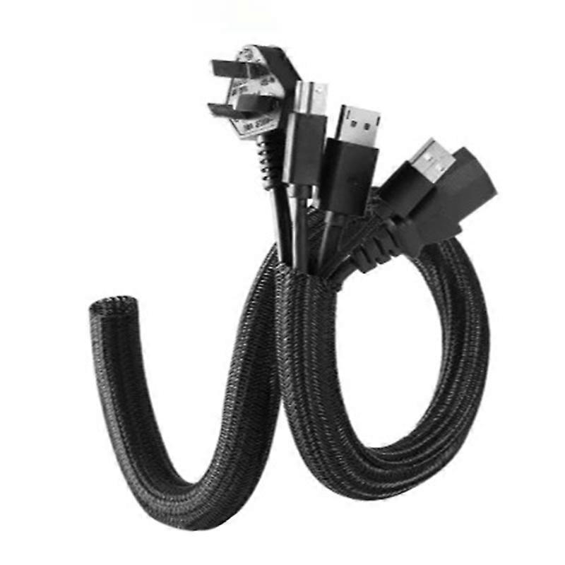 2M Flexible Split Braided Cable Management Sleeve