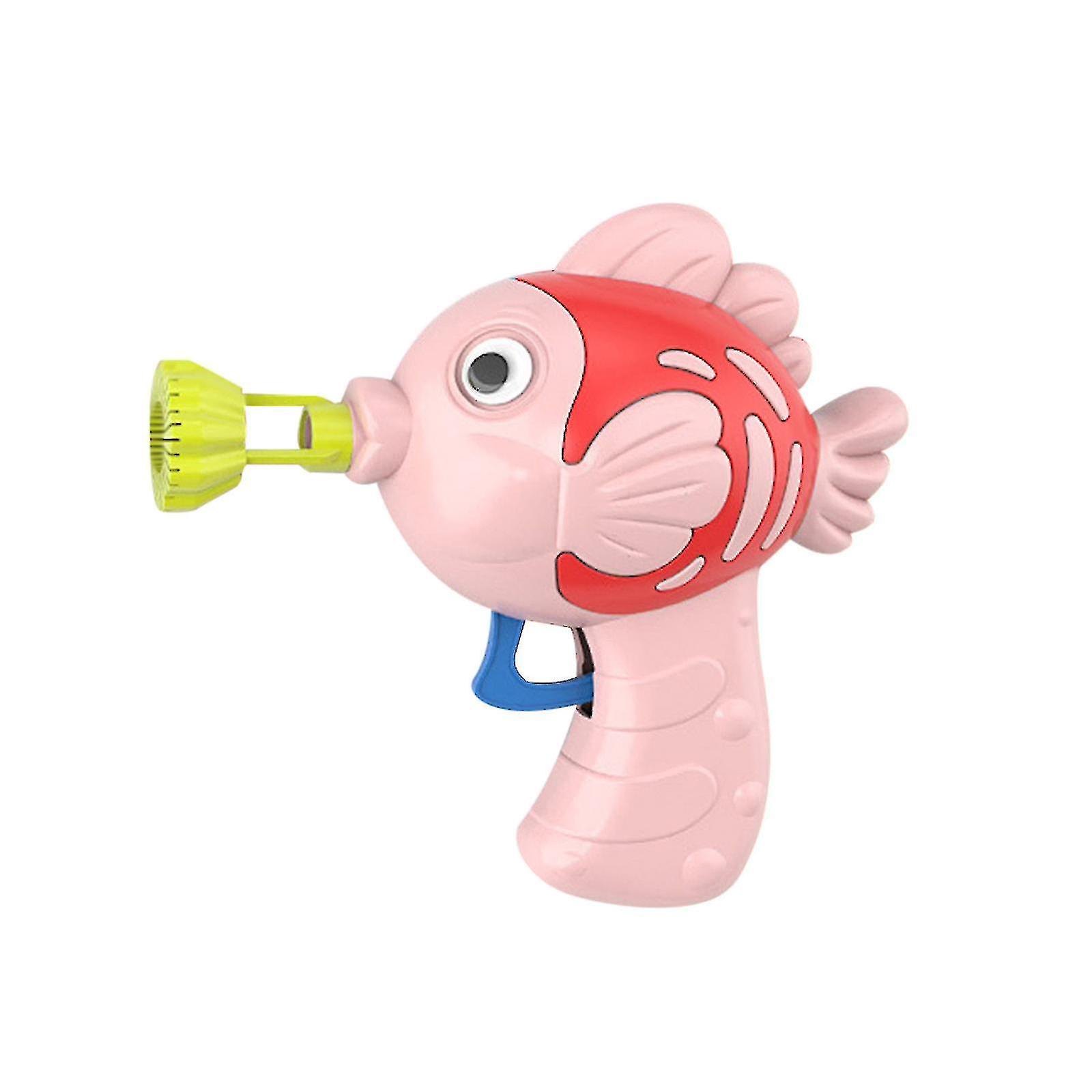 Small Fish Bubble Machine Manual Without Battery Press Bubble Machine Toy (1 Piece, Pink)