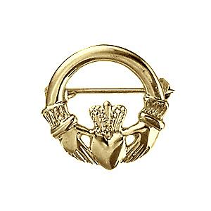 9ct Gold 22mm Claddagh Brooch