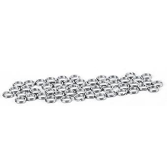 50pcs Angeln Edelstahl Snap Split Ring Köder Tackle Anschluss (5 #)
