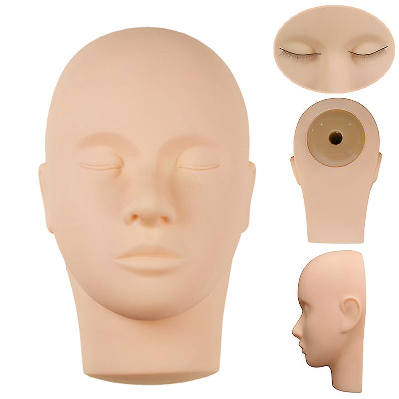 Eyelash Practice Training Head for Makeup Cosmetology Flat Soft Silicone Head