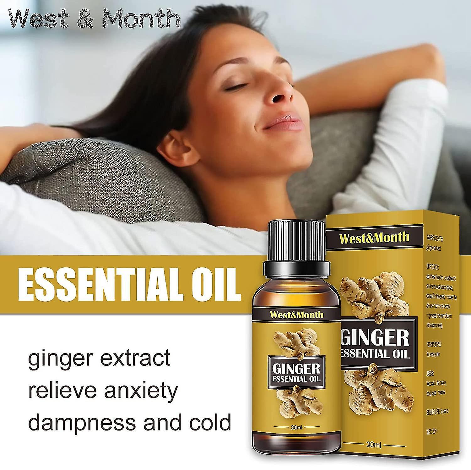 2pcs 30ml Lymph Detoxification Ginger Oil,belly Drainage Ginger Oil