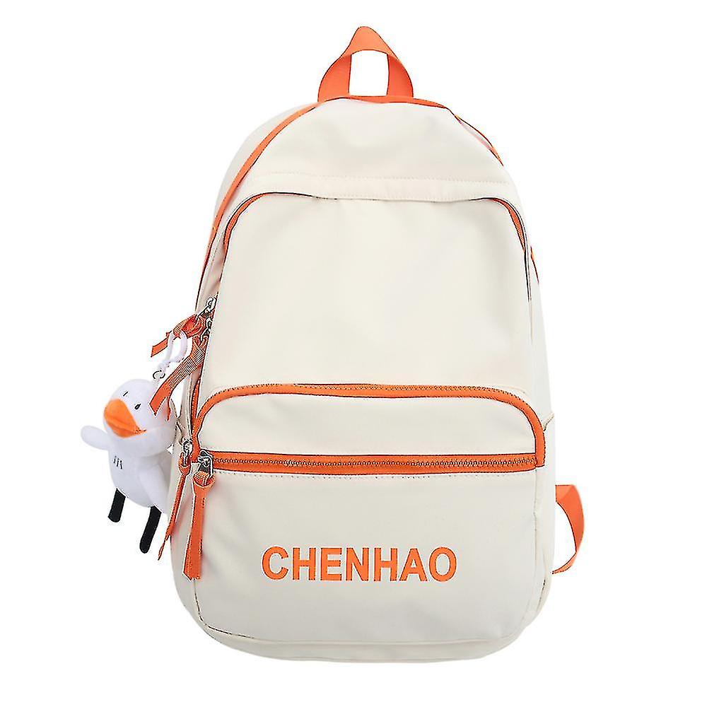 Schoolbag Women's Simple High-capacity Backpack Ins Contrast Color Backpack For Middle School Students