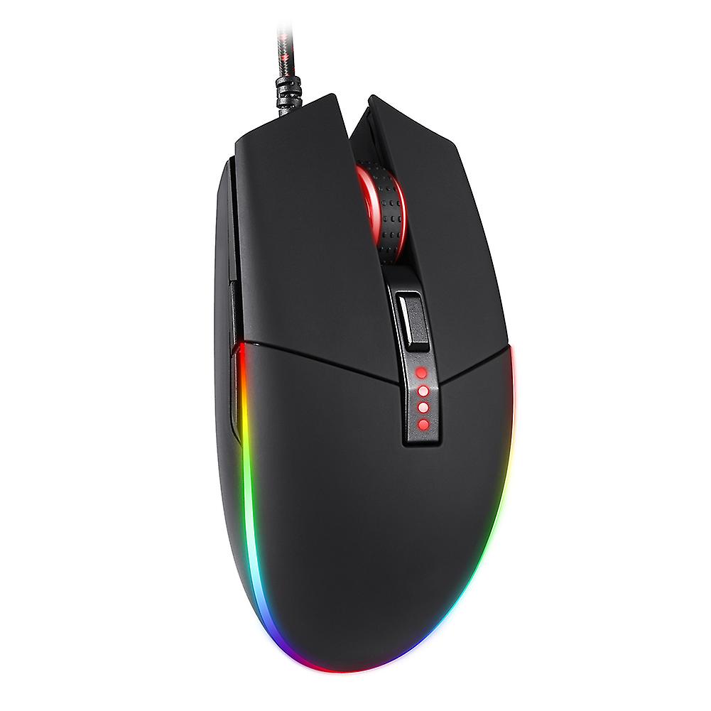 Wired Gaming Mouse Ergonomic 4-Speed DPI Adjustment RGB Backlight Mice for PC Laptop