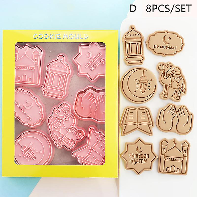8/10pcs Eid Mubarak Biscuit Mold Ramadan Kareem Decoration Cookie Cutter Set