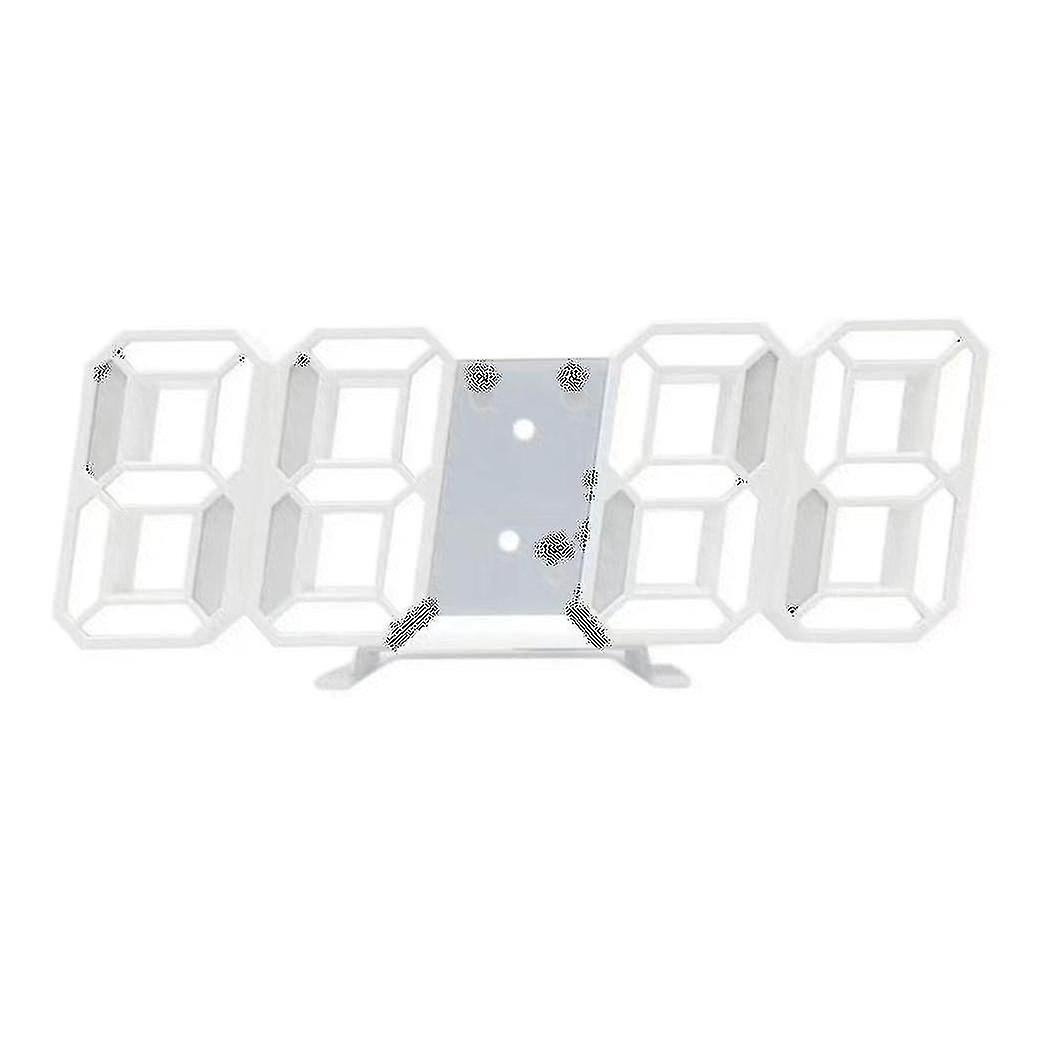 Digital 3d Led Wall/desk Clock Alarm Big Digits Auto Brightness Usb Temperature