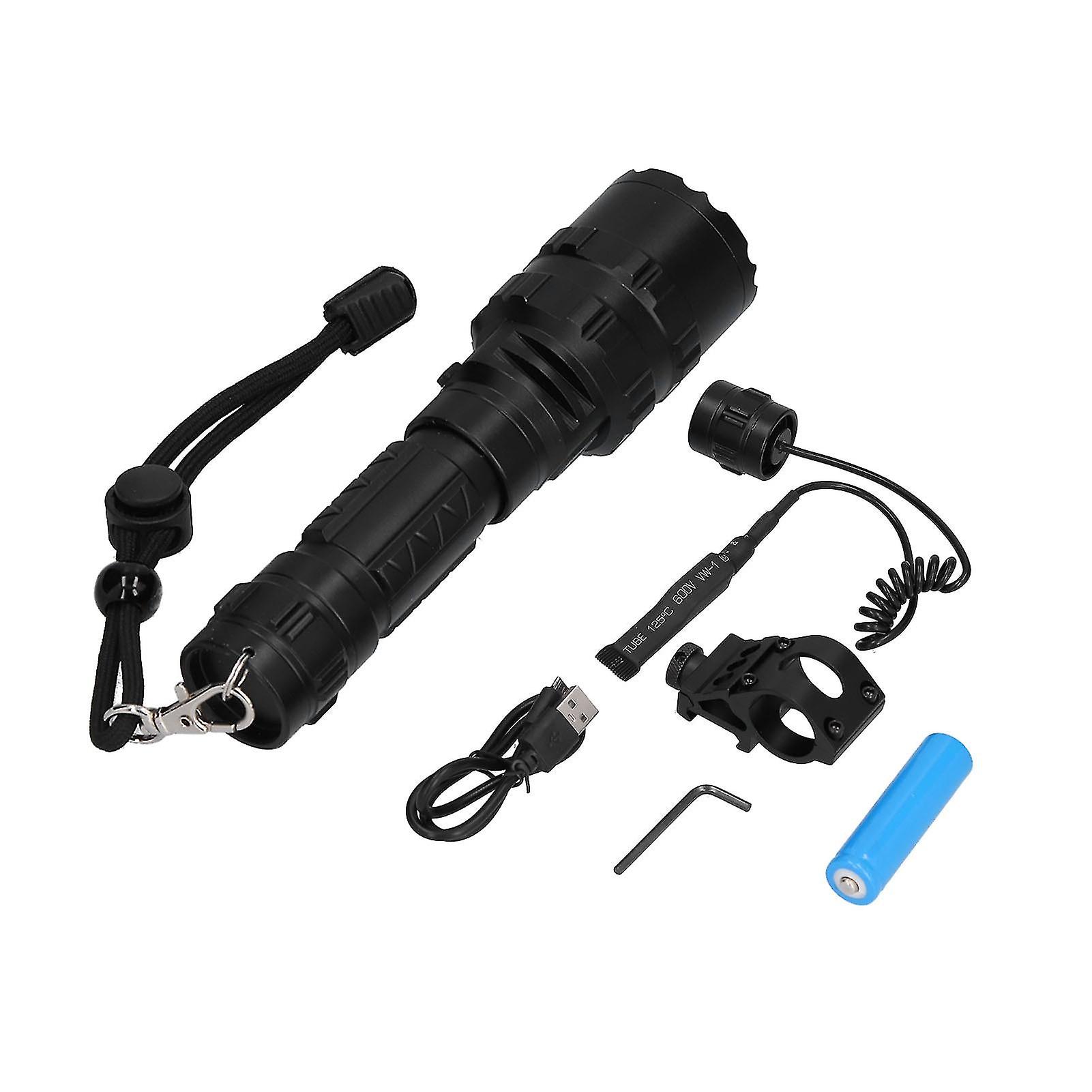 Led Flashlight Handheld Rechargeable Torch With 5 Light Modes High Power Lighting Device 1200lm