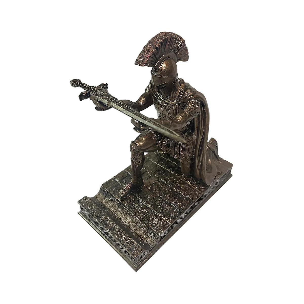 Knight Pen Holder with Helmet Statue Pen Holder Armor Roman Knight with Magnetic Pen Holder Phone S