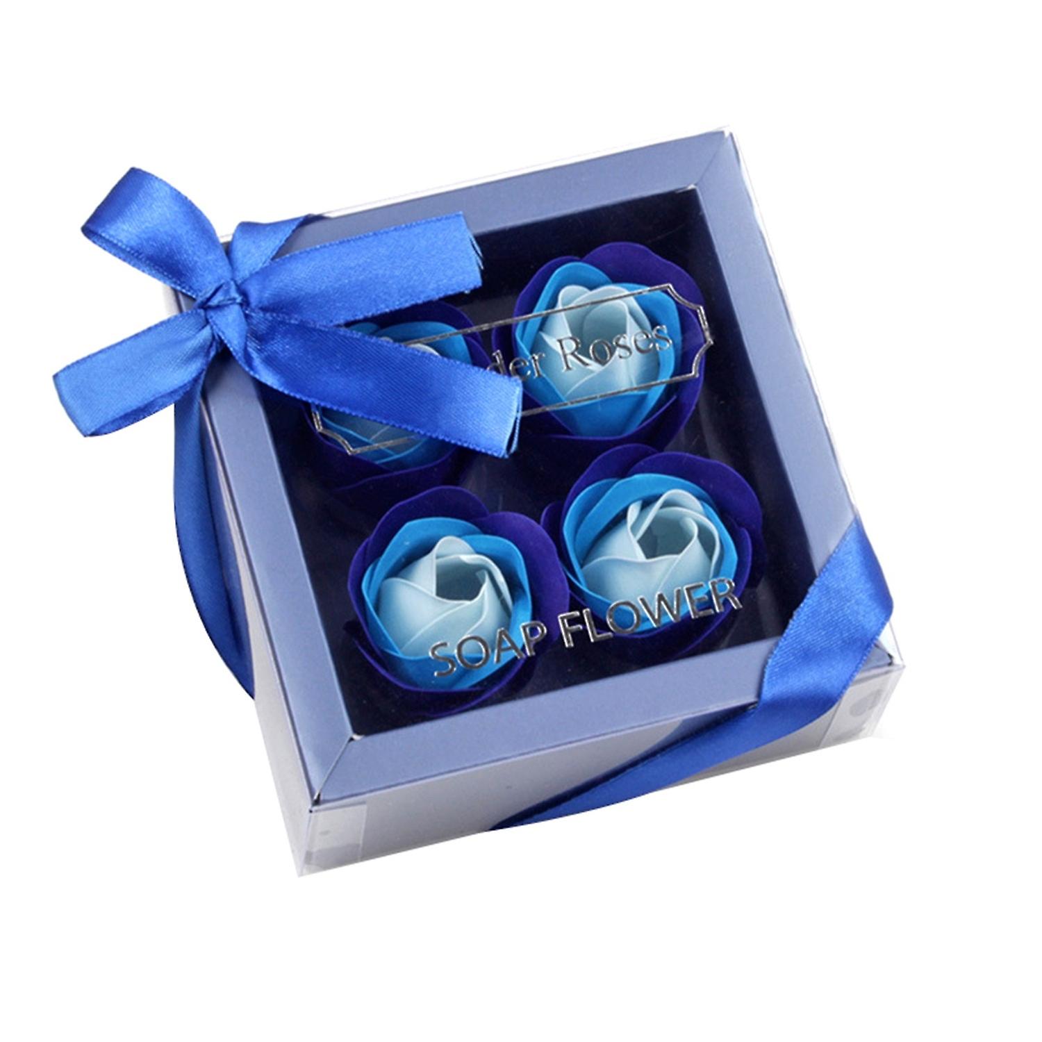 1 Box Soap Rose Flower Charming Vivid Nice-Smelling Colorfast Soap Flower Gift Box for Valentine's