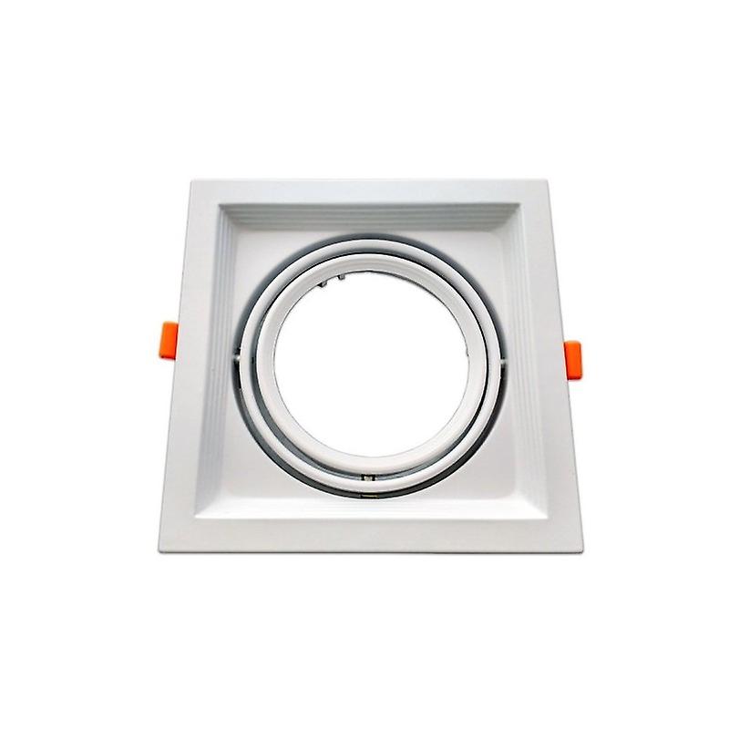 Square White Aluminium Downlight Frame For One Ar111 Led Bulb
